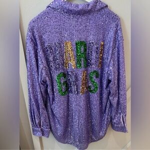 Purple Sequin Mardi Gras Shirt